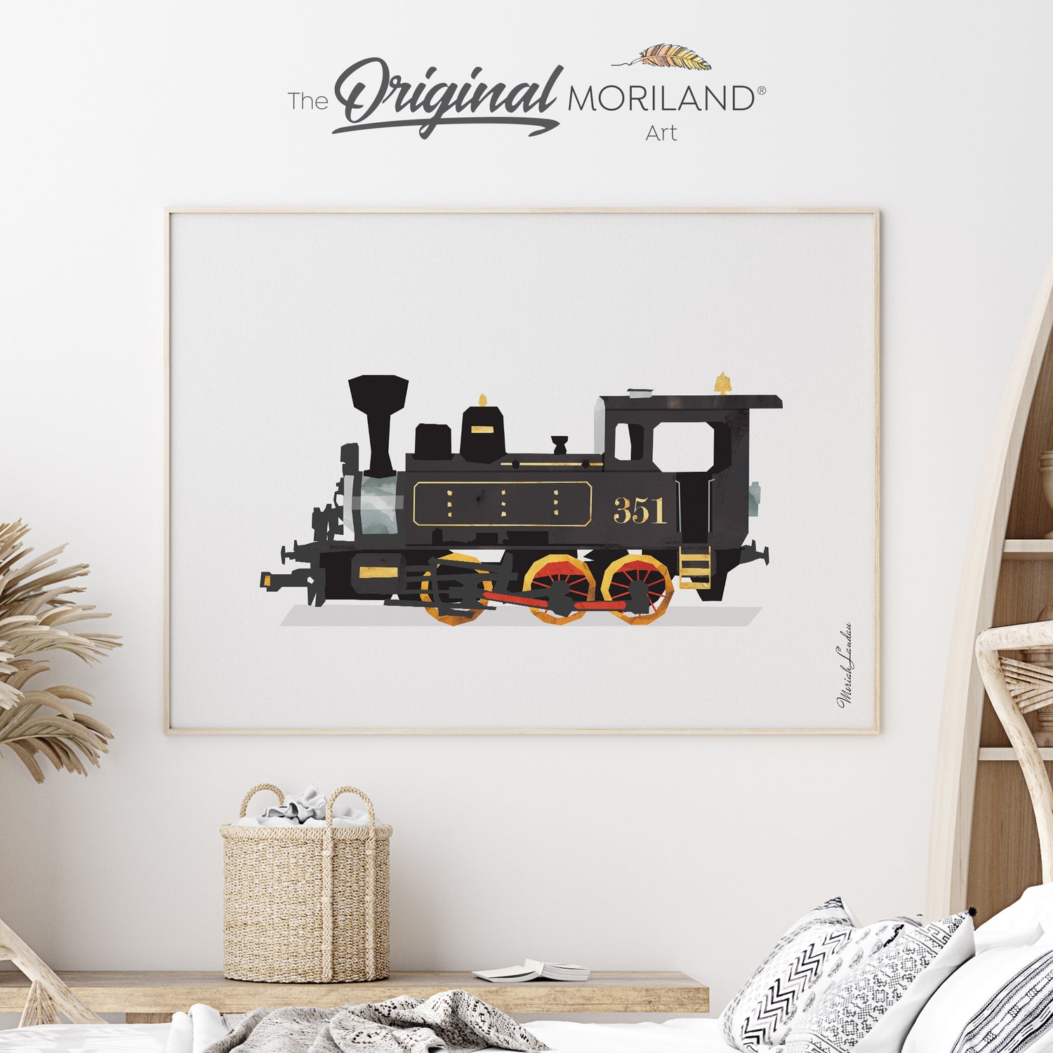 Steam Train Print, Train Print, Nursery Print, Transportation Decor, Playroom Prints, Train Decor, Steam Engine Wall Decor, Locomotive, MORILAND