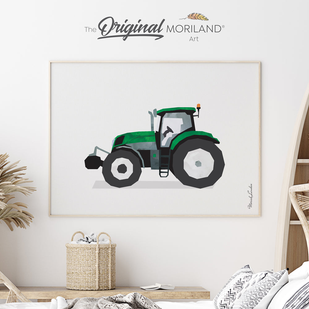 Green Tractor Fine Art Paper Print