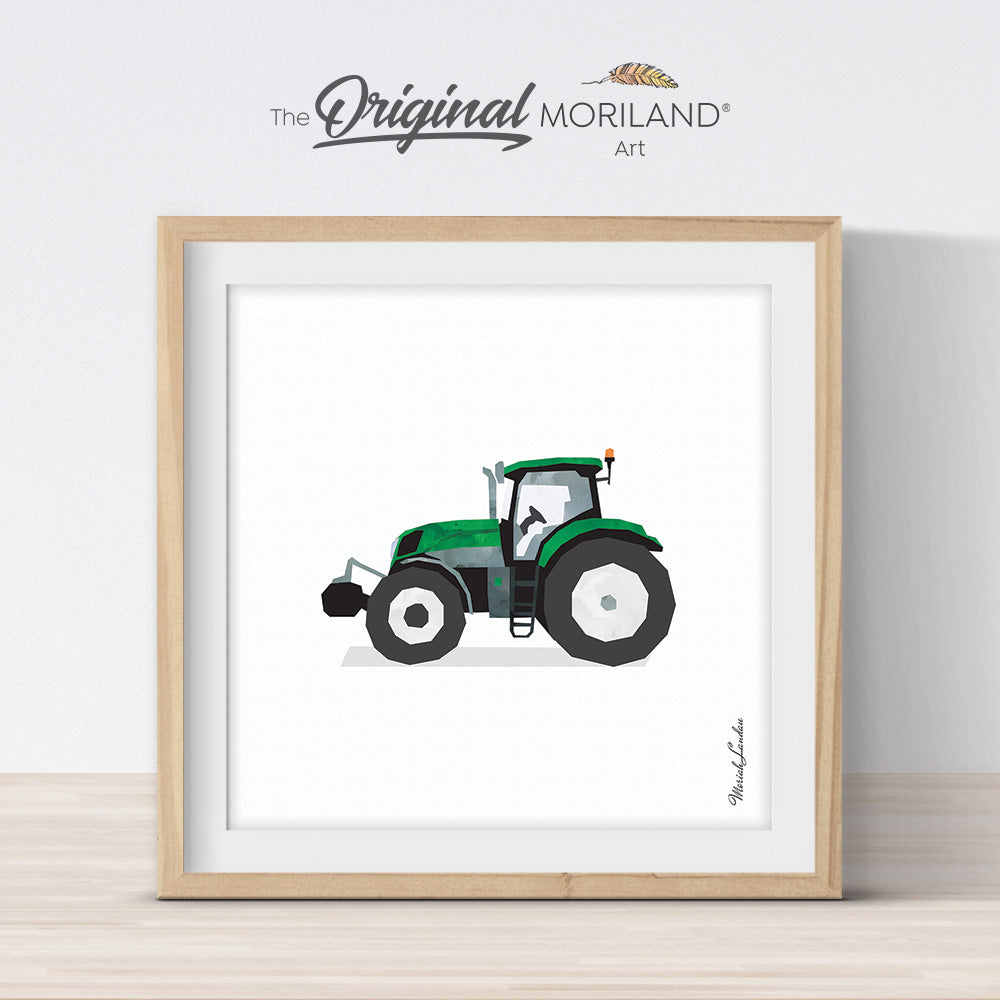 Green Tractor Print - Printable Art