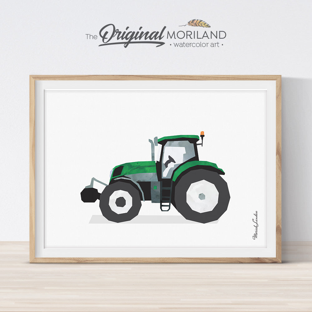 Tractor Print, Tractor Nursery, Transportation Wall Art, Toddler Boy Room Decor, Tractor Printable, Vehicle Decor, Farmhouse Kids Room Decor