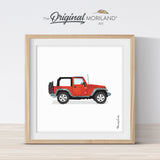 Classic Red Off-Road SUV - Printable Art