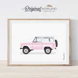 Pink Bronco Wall Art Print for Girl bedroom Decor