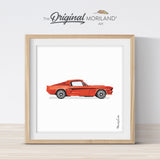 Classic Red  Car Print - Printable Art