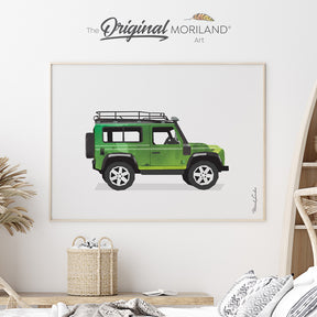 watercolor car print for boy room wall decor