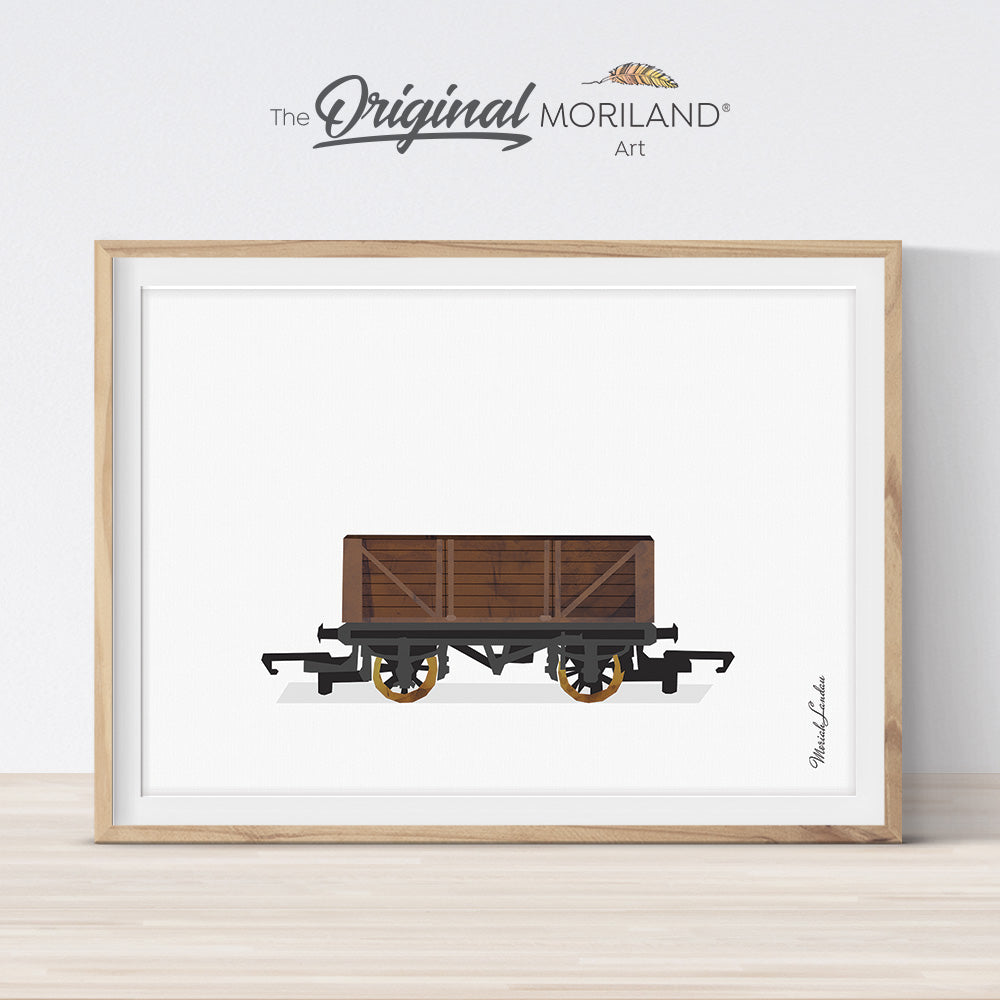 Wood Train Wagon Print - Printable Art