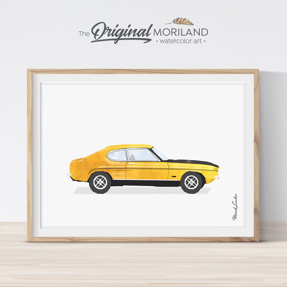 Ford Capri Art gift for him and for boy room decor