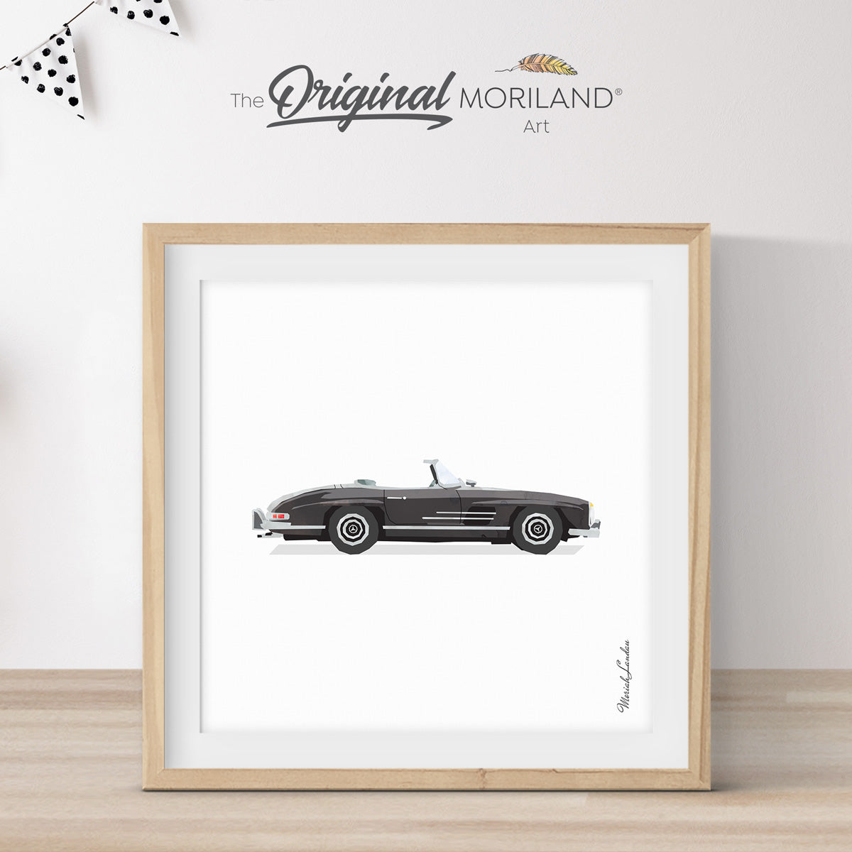 Classic Black Convertible Car Print - Printable Art