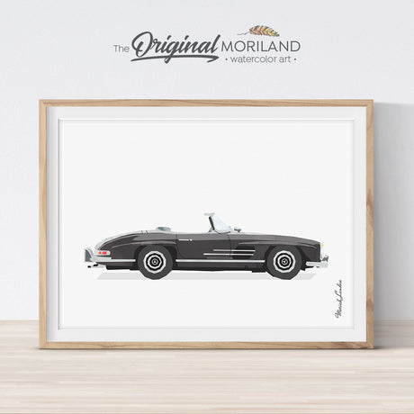 Mercedes Print, Classic Car Art, Vehicle Print, Car Printable Art, Boys Room Decor, Transportation Wall Decor, Mens Office Decor