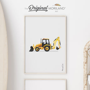 Backhoe Loader, Digger Fine-Art Print, Excavator Print, Digger Art, Construction Print, Toddler Room Decor, Backhoe Wall Art, Boy Nursery Decor,  Truck Print, Transportation Decor Kids Poster