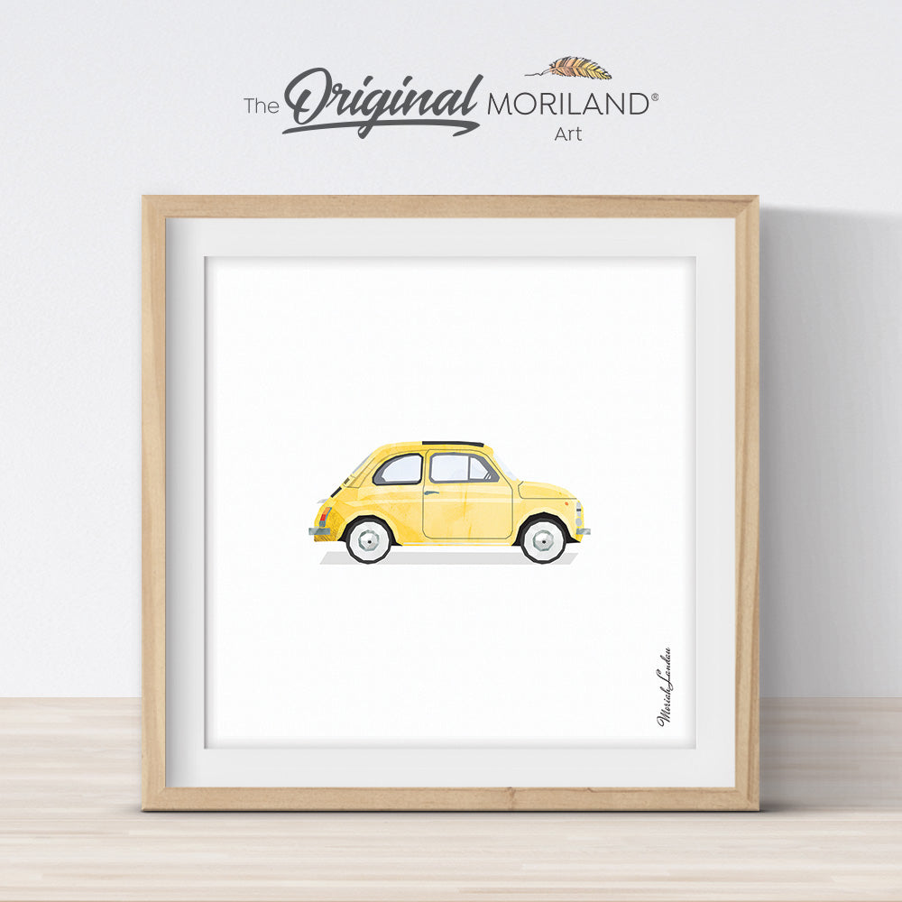 Yellow City Car Print - Printable Art