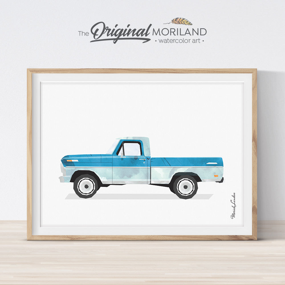 vintage Ford Truck wall art Print for boy room and nursery decor
