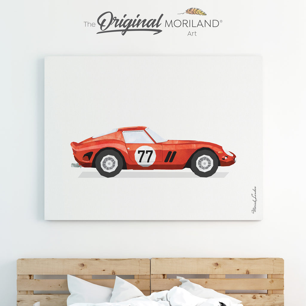 Ferrari red race car wall art print