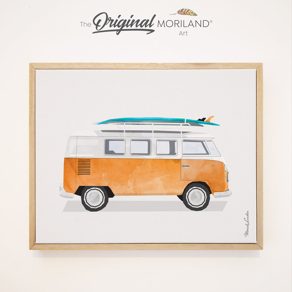 Orange Van - Framed Canvas Print