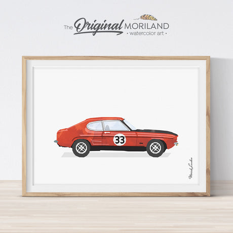 Ford Capri Art gift for him and for boy room decor