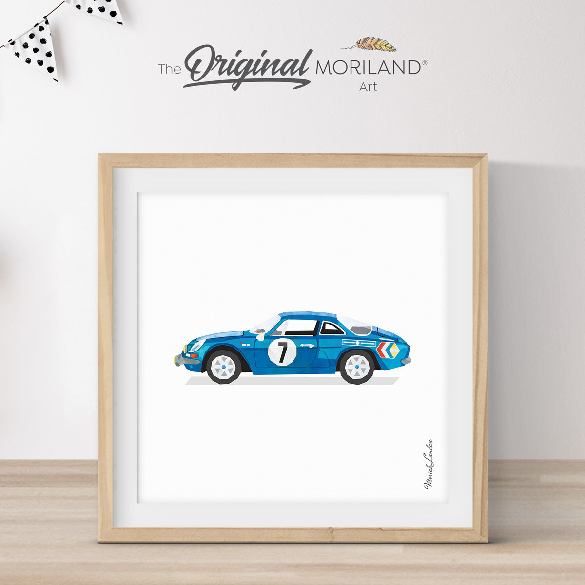 Blue Racing Car Print - Printable Art