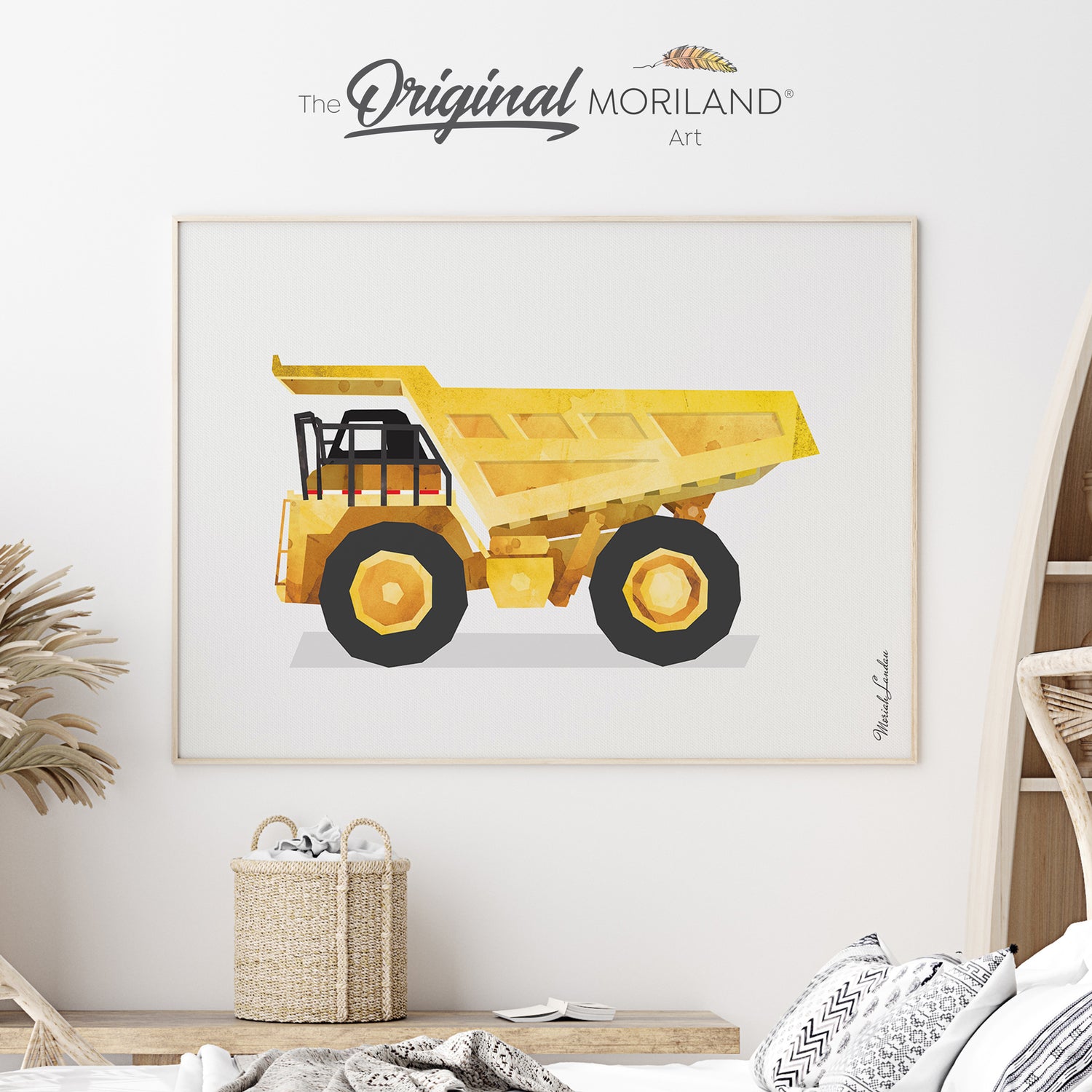 Dump Truck Construction  Fine Art Print for Boy Room Decor