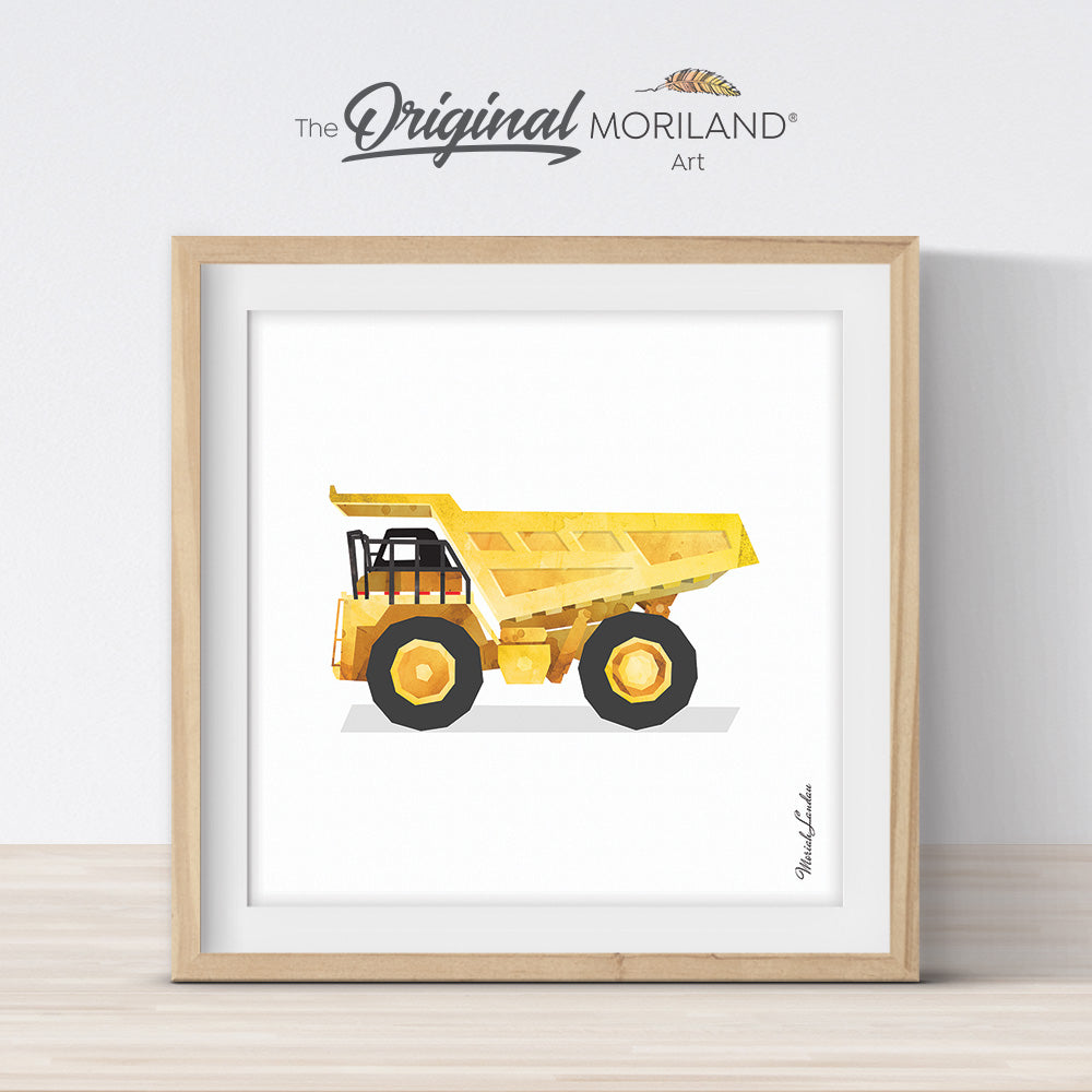 Yellow Dump Truck Print - Printable Art