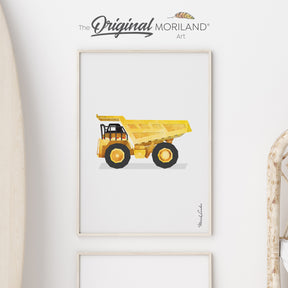 Yellow Dump Truck Fine Art Print, Dump Truck Wall Decor, Dumper Truck Print, Construction Decor, Toddler Boy Room Decor, Off-Highway Truck, Boy Bedroom Art, Classroom Wall Art, Kids Poster