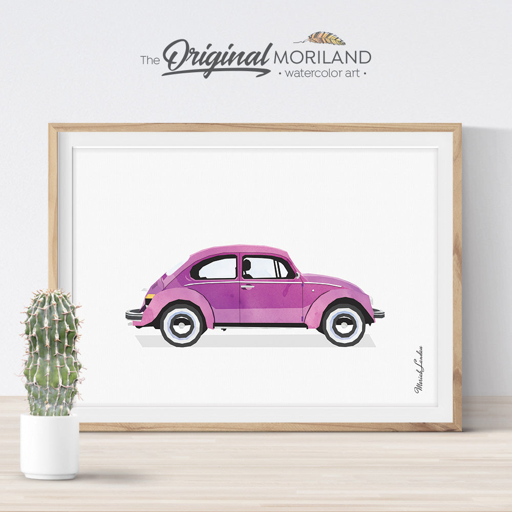 Classic Beetle Car Art for girls and boys room decor 