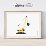 Wrecking Ball Crane Crawler Construction Wall Art for Big Boy Room Decor