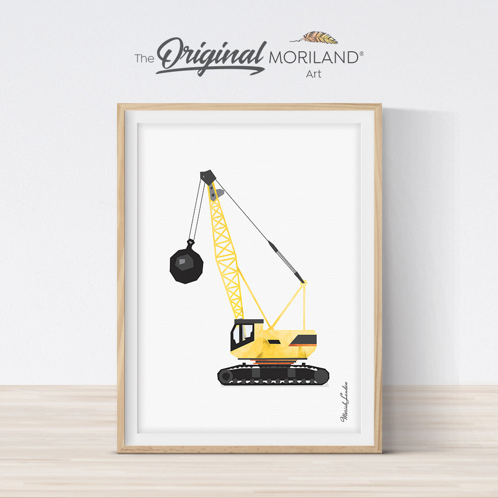 Wrecking Ball Crane Print | Vertical - Printable Art