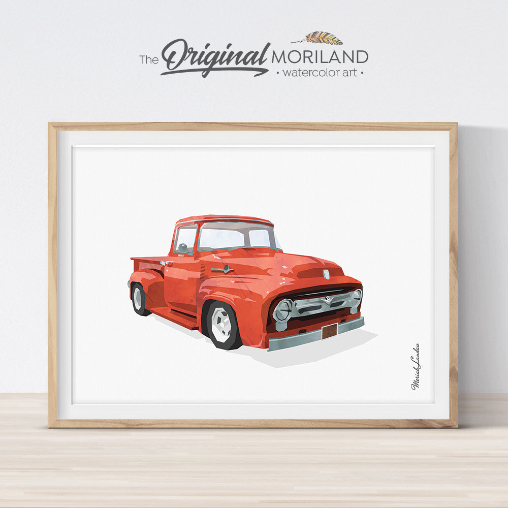 ford f100 truck art for nursery and boy room decor
