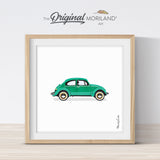 Retro Green Car Print - Printable Art