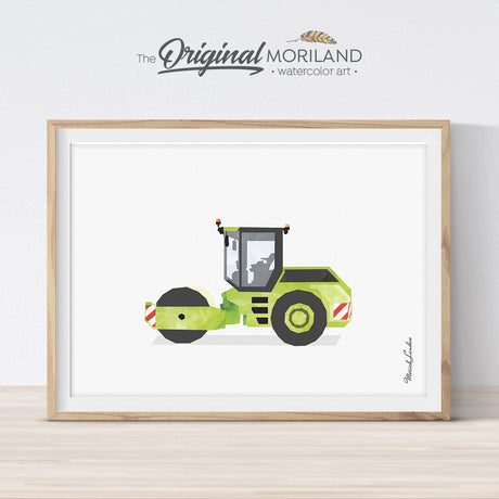 Road Roller Wall Art for Boys Room Decor