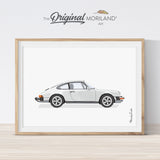 Classic White Car Print - Printable Art