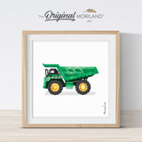 Green Dump Truck Print - Printable Art