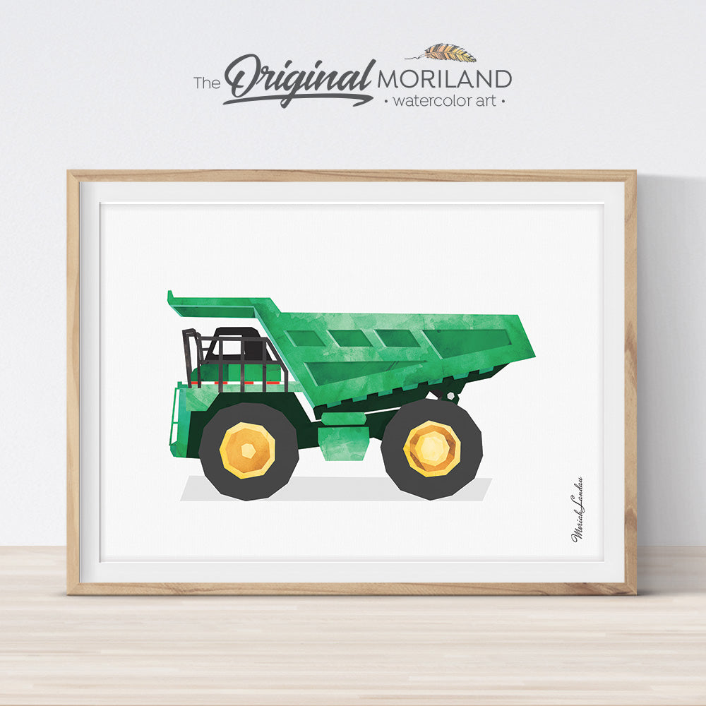 Road Work Watercolor Construction Vehicles  Poster for Sale by  SamAnnDesigns