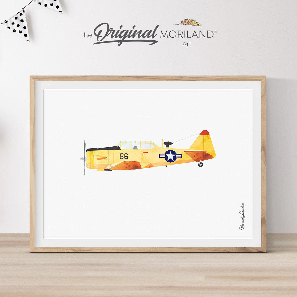 Yellow Old Trainer Aircraft Print - Printable Art
