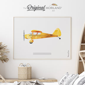 Yellow Light Aircraft Fine Art Paper Print, Airplane Print, Aircraft Decor, Plane Wall Art, Plane Nursery Wall Art, Transportation Decor, Kid Wall Art, Boy Print, Vintage Plane, Kid Room Decor, Classroom Wall Art, Kids Poster, Aviation Nursery