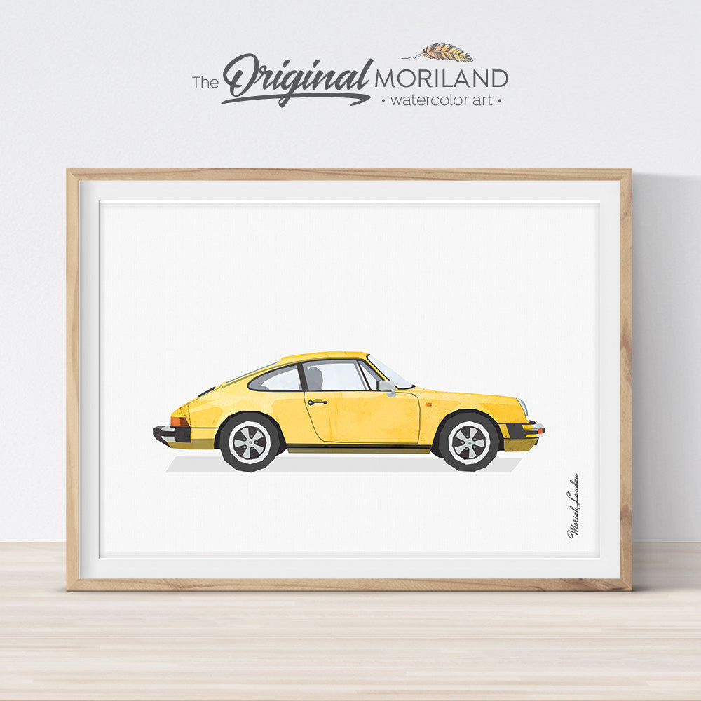 Sports car art for boy room decor