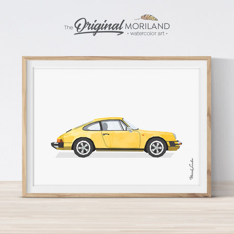 Sports car art for boy room decor