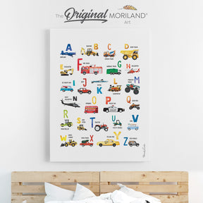 Transportation Vehicles Alphabet canvas Print for boy room decor by MORILAND