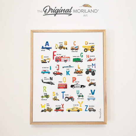 Transportation Alphabet, Framed Canvas Art, Back to school gift by MORILAND 