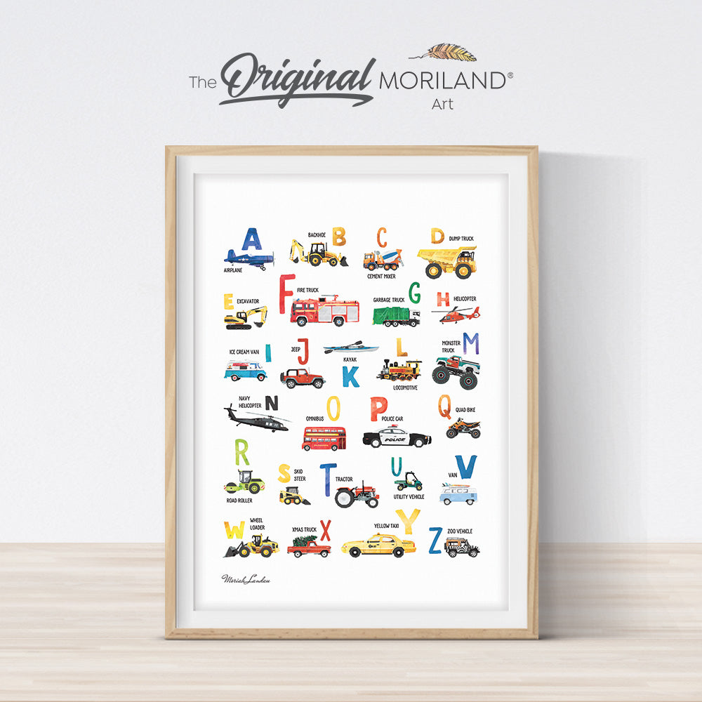 Vehicles Alphabet Print - Printable Art