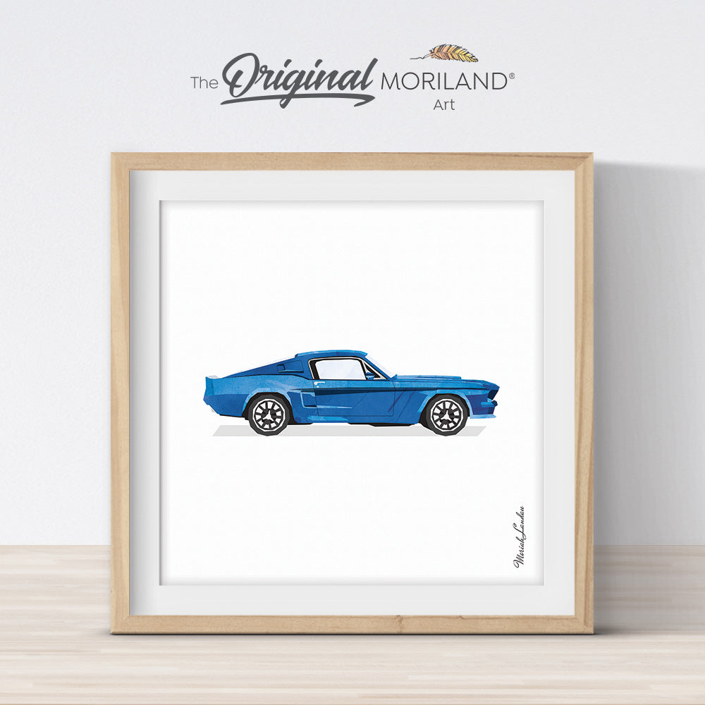 Classic Blue Car Print - Printable Art