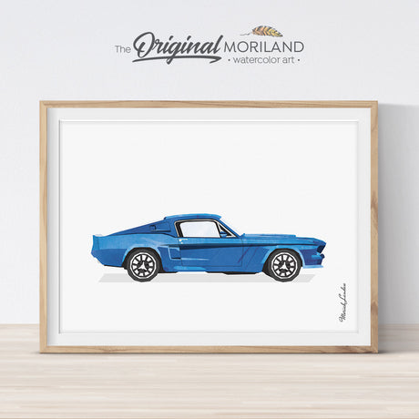 Ford Mustang Wall Art for Men's Office Decor and Boys Bedroom