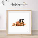 Orange Bulldozer Print - Printable Art