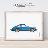 Classic Blue Sports Coupe Car Print - Printable Art