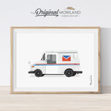 Mail Truck Wall Art Print for kids room decor