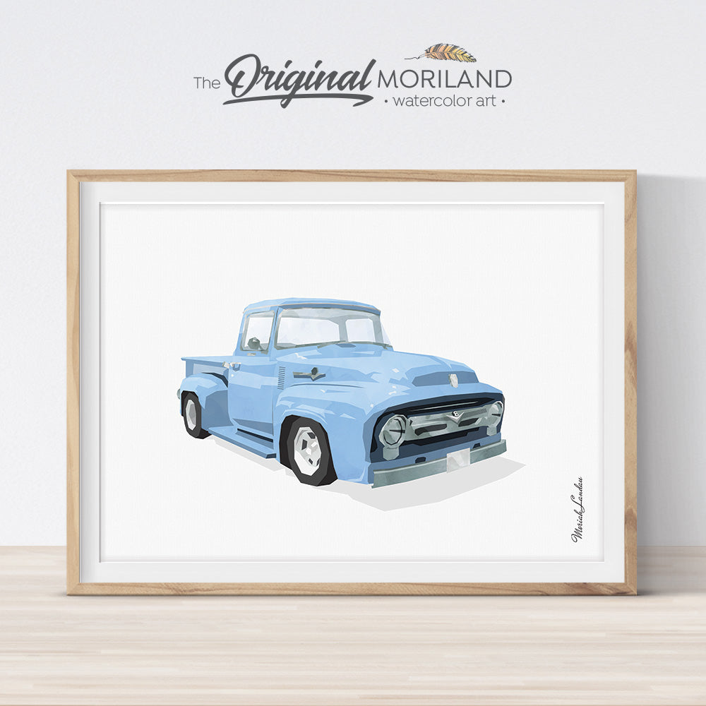 ford f100 truck art for nursery and boy room decor