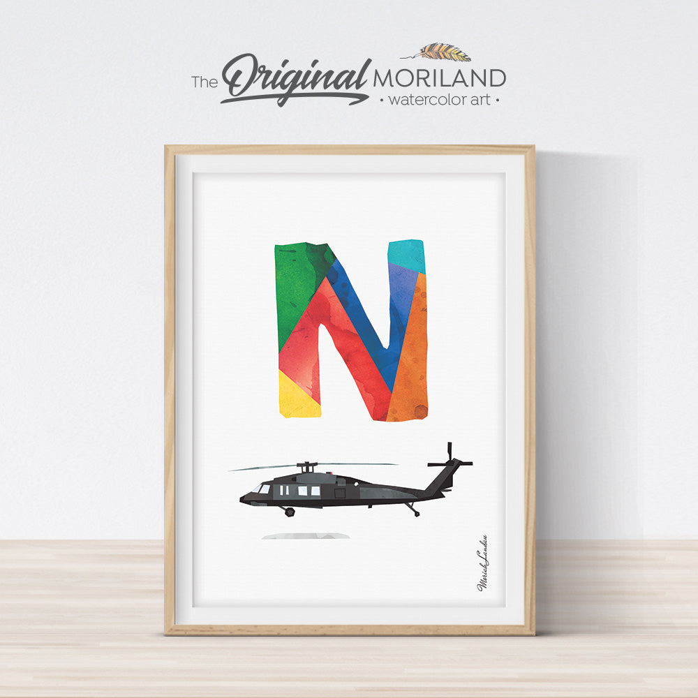 Transportation Alphabet Letter N Print - Printable Art