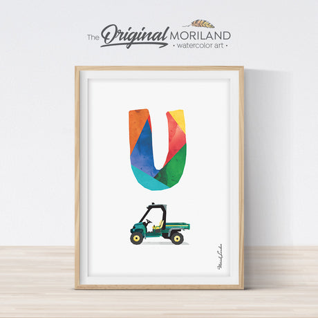 Transportation Alphabet Letter U for boys bedroom