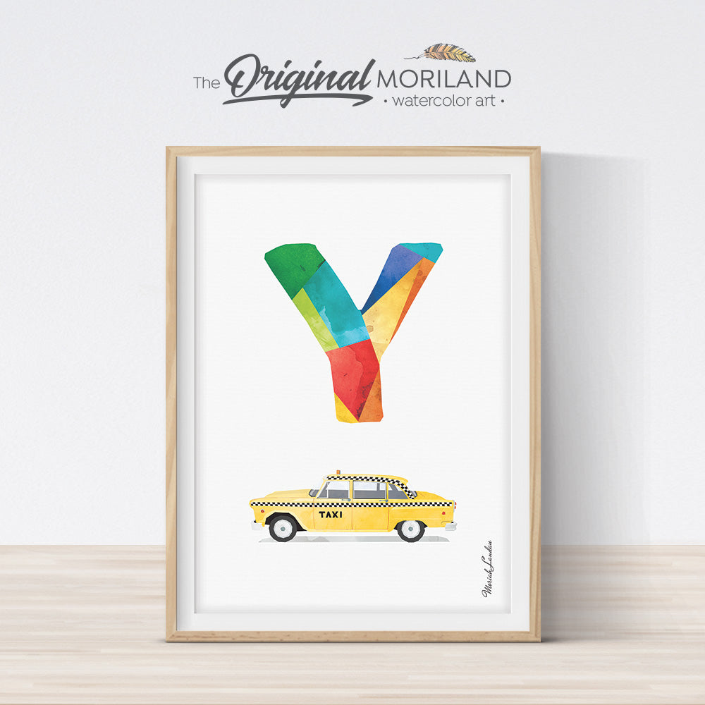 Transportation Alphabet Letter Y Print - Printable Art