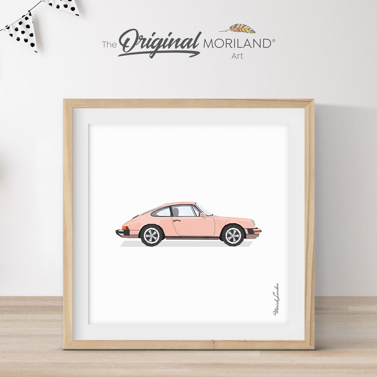 Pink Classic Sports Coupe Car Print - Printable Art