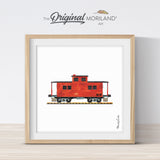 Red Caboose Print - Printable Art