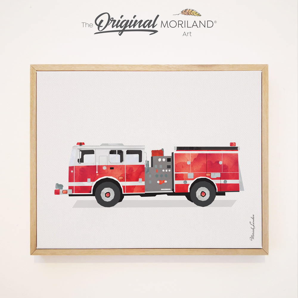 Fire Engine - Framed Canvas Print